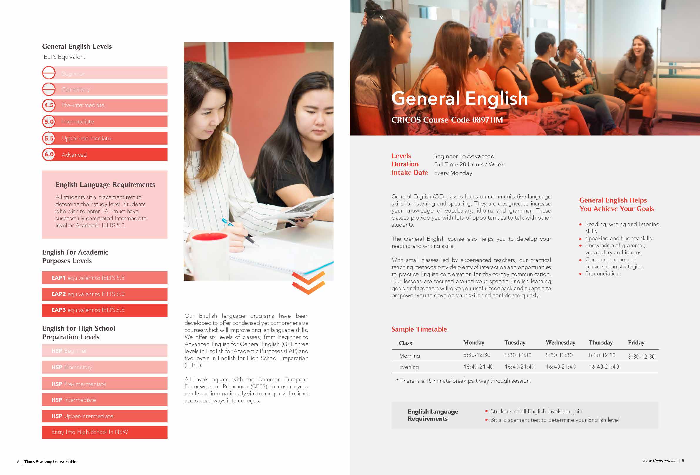 Times Academy course guide page 4