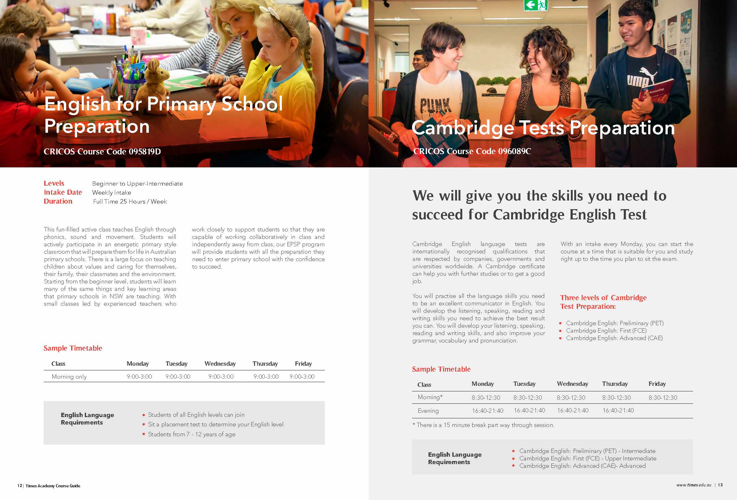 Times Academy course guide page 6